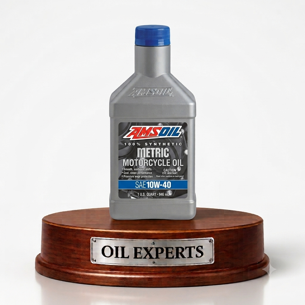 AMSOIL 100% Synthetic Metric Motorcycle Oil SAE 10W-40 (1 US Quart / 946ml) – Premium Engine Oil